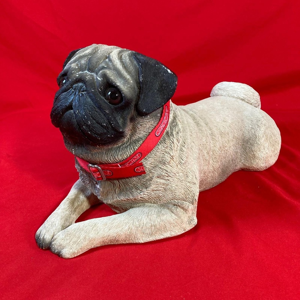 Sandicast Sandra Brue Pug J416 Dog Sculpture "Fawn" 1988 Vintage Realistic